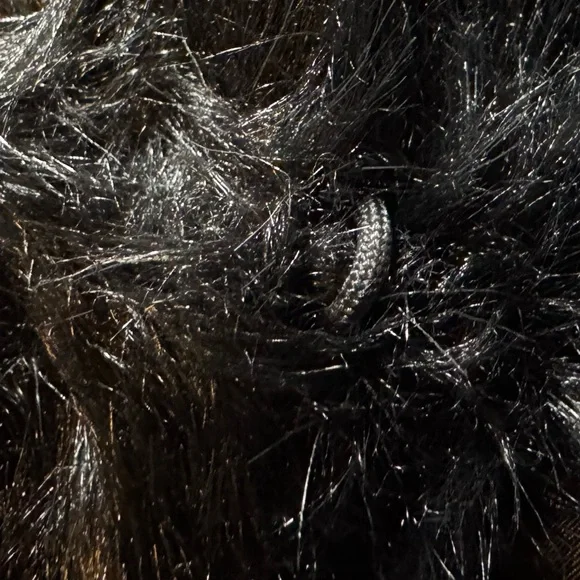 Black Faux Fur Hooded Coat, Women’s Medium - Picture 7 of 10